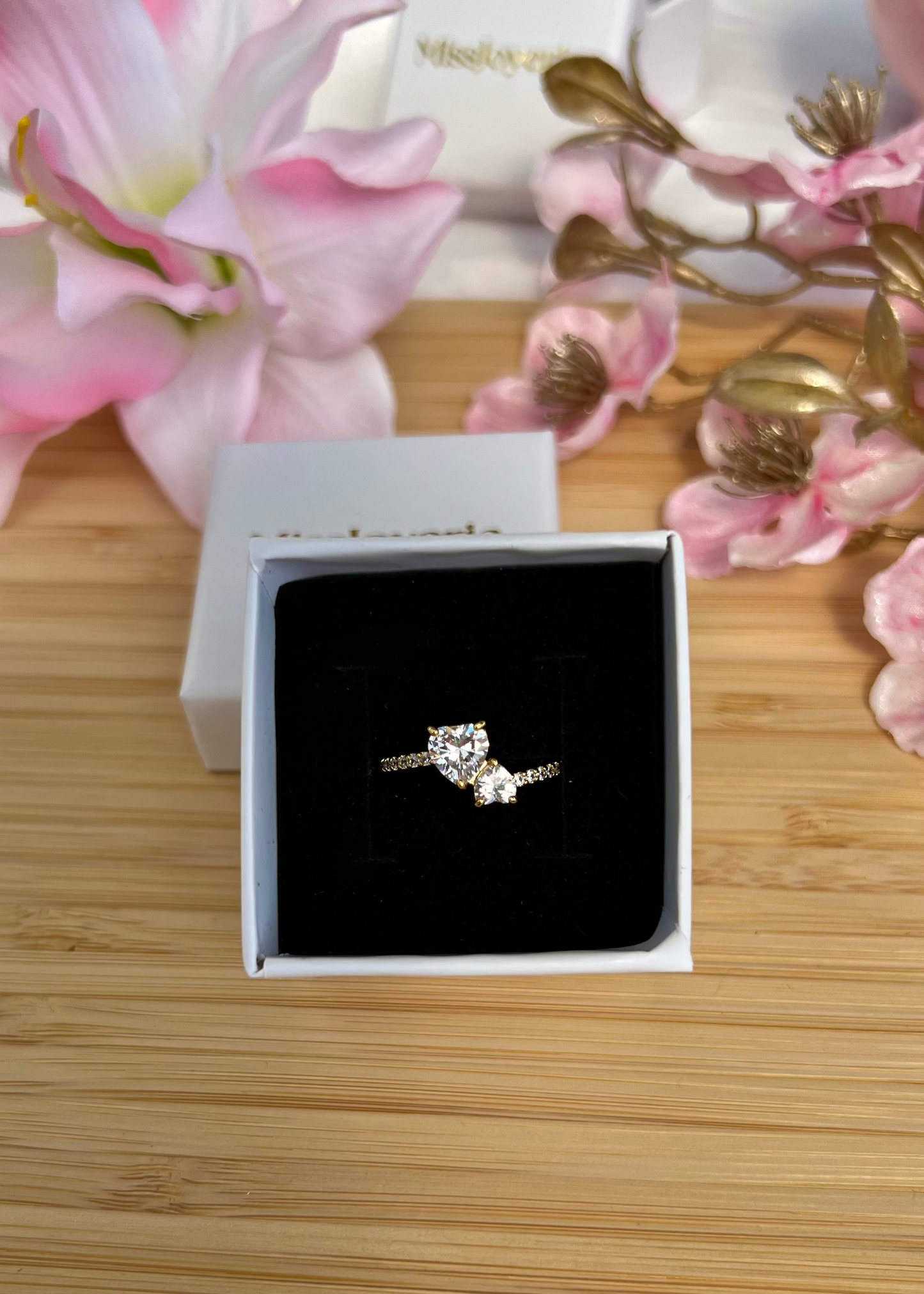 Bague coeur duo