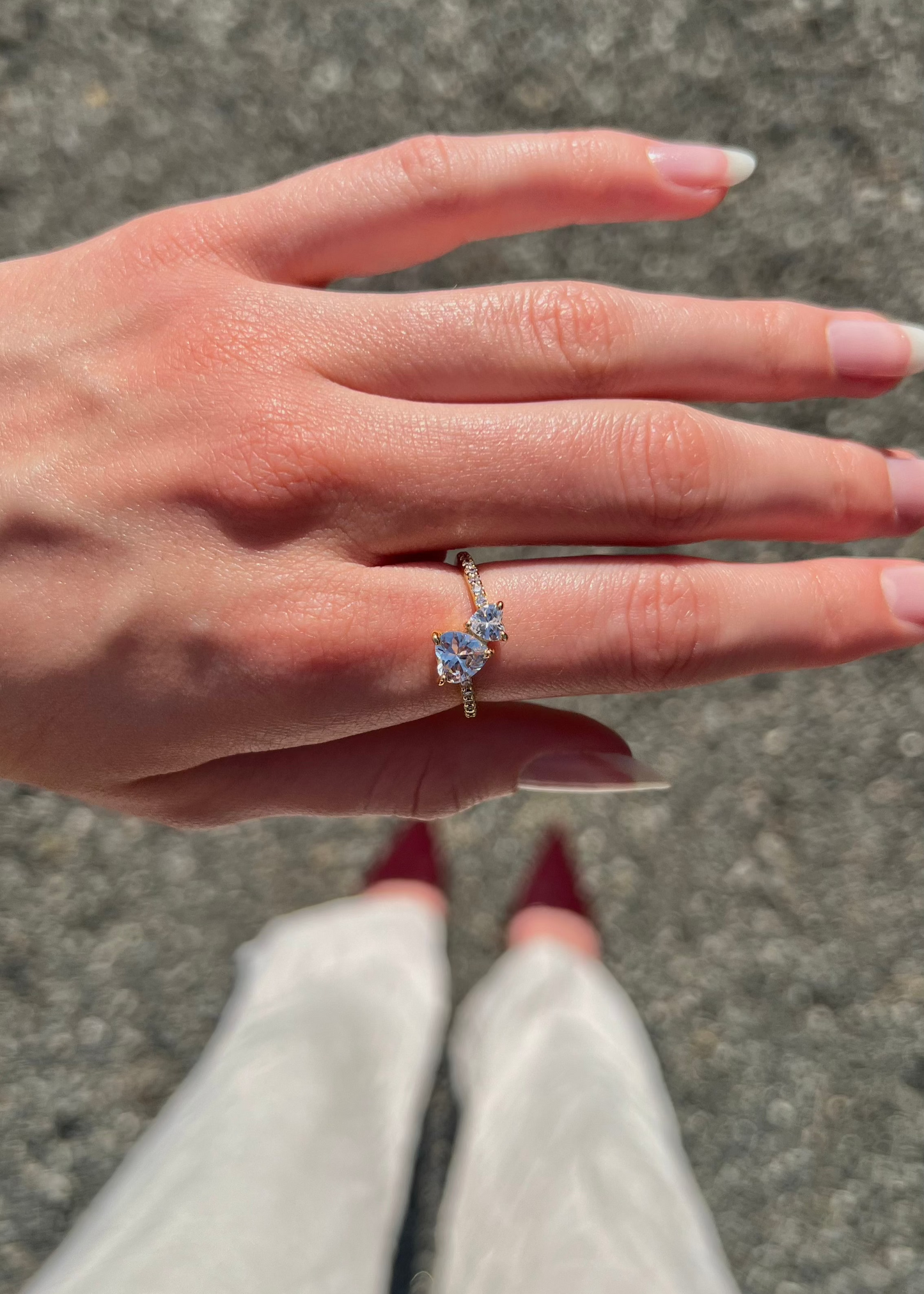Bague coeur duo