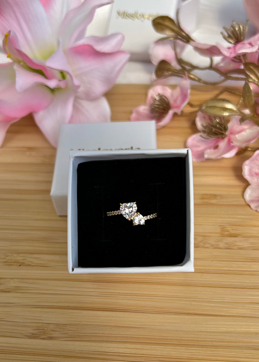 Bague coeur duo